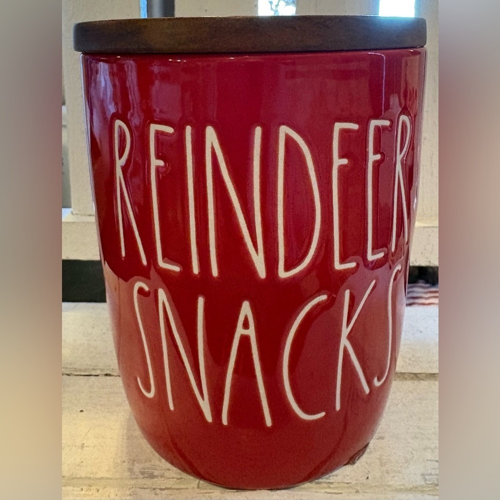 Rae Dunn Red Reindeer Snacks Holiday Cellar